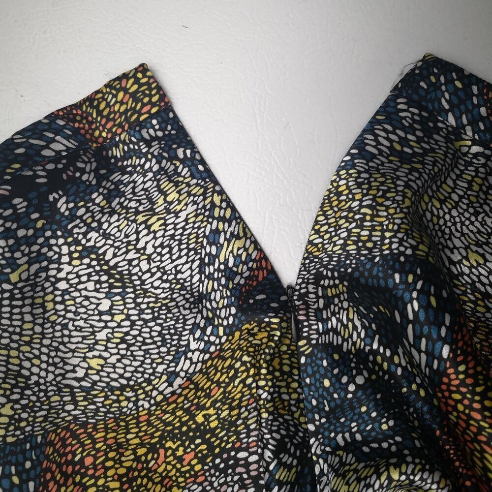 NWT Danier Ladies Size 8 Blue Combo Lined A-Line Midi Length Skirt - Picture 9 of 11